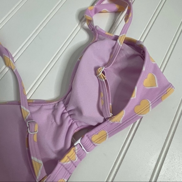 Stoney Clover Lane x Target Women's Flutter Strap Heart Print Bikini XS 127 - Picture 3 of 9